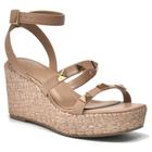 Sandália Via Marte Anabela com Tachas Salto Rattan Feminino 188-005