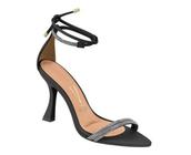 Sandália Vizzano Feminina Salto Fino 10cm Preto 01 Pto Cristal 6489102