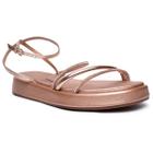 Sandália Vizzano Flatform Anabela Plana Feminina - Dourado