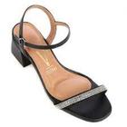 Sandália Vizzano Preto Cristal Strass Salto baixo 6428130