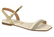 Sandália vizzano rasteira 6479.109 branco off/dourado/gliter prata