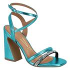 Sandalia Salto Grosso Baixo Tornozeleira Feminina em Promoção no