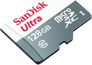 SanDisk Cartão de memória ultra microSDXC 128 GB UHS-I, leitura: até 100 MB/s + adaptador SD