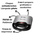 Sanduicheira Grill Elétrica Inox Mondial S20