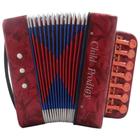 Sanfona Infantil Acordeon Gaita 3 Baixos 7 Teclas Mini Vermelho