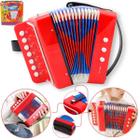 Sanfona Mini Acordeon Infantil Brinquedo 3 Baixos 7 Teclas