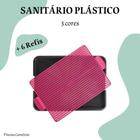 Sanitário Plástico para Cães + 3 Refis Internos - Rosa - 57x43cm - Banheiro Canino