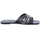 Santinelli Femenino 1552-019-Chinelo-Strass-Gaspea Preto