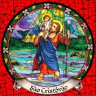 São Cristóvão Estilo Vitral 60x60cm - 100% Azulejo