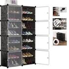 Sapateira 16 prateleiras organizador ajustável sapatos dupla modular grande armazena até 32 pares