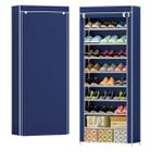 Sapateira 9 Prateleiras Organizar Multiuso Organizador Sapatos Calçados e Objetos Resistente Compacta Prateleira Vertical Portatil (Azul)