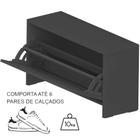 Sapateira Com Porta Vai E Vem Empilhável - Preta