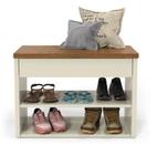 Sapateira Organizadora Com Assento e Gaveteira De Madeira Multiuso Hall De Entrada