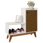 Sapateira Shoes Banquinho Assento Nicho Decorativo Prateleiras Organizadoras 1 Porta 8 Pares Calçados Hall Entrada Quarto - RPM Móveis