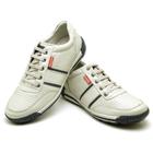 Sapatênis Casual Conforto Couro Off White