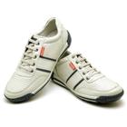 Sapatênis Casual Conforto Couro Off White