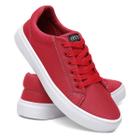 Sapatênis Casual Linha Confort Hype Shoes Esporte Fino Vermelho Unissex