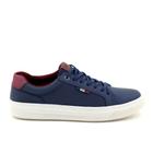 Sapatenis Couro Tenis Masculino Ajuste Azul Marinho Casual