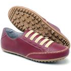 Sapatenis de Couro Feminino Mocatenis Prático Casual Comfort Maria Bordô AMT01MB