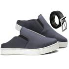 Sapatênis Mule Slip On Masculinos Casual + Cinto