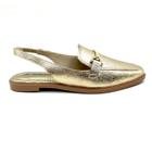 Sapatilha Bebecê Slingback Bico Quadrado Dourado 1118042