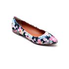 Sapatilha Feminina Estampa Floral Bico Fino Casual Conforto