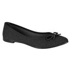 Sapatilha Feminina Moleca Bico Fino Lona Glam 5727.115