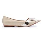 Sapatilha LeRUCHEL Peep Toe Lisa Feminino Ouro