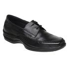 Sapatilha Masculina Comfort Couro Sapato Masculino Ortopédico Macio Preto