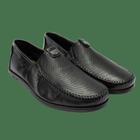 Sapatilha masculina pegada couro preto 141603-02