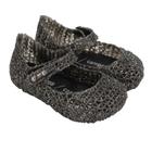 Sapatilha Mini Melissa Campana Papel Bebê Preto Glitter