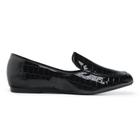 Sapatilha Mocassim Leruchel Croco Verniz Preto