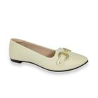 Sapatilha Moleca Feminina Branco Off Detalhe Dourado Casual