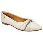 Sapatilha Santinelli Bico Fino Strass 1266-619 Off White