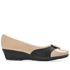 Sapatilha/Sapato Piccadilly Conforto Anabela Eva 144075 Feminino-Nude/Preto