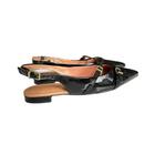 Sapatilha Slingback Aberta Feminina Fivela Verniz Vizzano