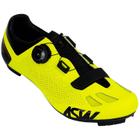 Sapatilha Speed Asw Ruby Road Atop Boa Amarela Fluor e Preta Bike Ciclismo