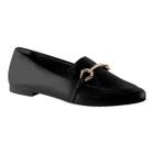 Sapatilha Via Uno 285129 Mocassim Fivela Salto Baixo Casual Feminino