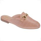 Sapatilhas Femininas Mule Sapato Rasteirinha Croco Pele