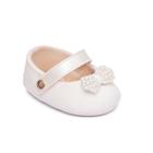 Sapato Baby Laço/Perolas Branco Pimpolho