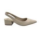 Sapato Bebecê Slingback Scarpin Salto Bloco Nude 3628092