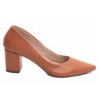 Sapato Caramelo Scarpin Feminino Com Salto Médio Bloco