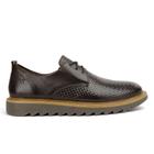 Sapato Casual Derby Couro Masculino Escamado Moderno Leve 184 FG