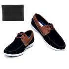 Sapato Casual Mocassim Masculino Solado Leve e Confortável + Carteira Slim