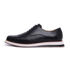 Sapato Casual Oxford Luke Avalon em Couro Preto