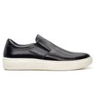 Sapato Casual Preto Slip On Em Couro 3005