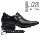 Sapato com Salto Interno Jota Pe Preto + Cinto 79503