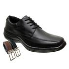 Sapato Confort Masculino Com Cadarço Oxford em Couro + Cinto (SL5020)