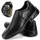 Sapato Conforto Social SapatoFran com Relógio Masculino