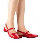Sapato dakota de salto baixo vermelho